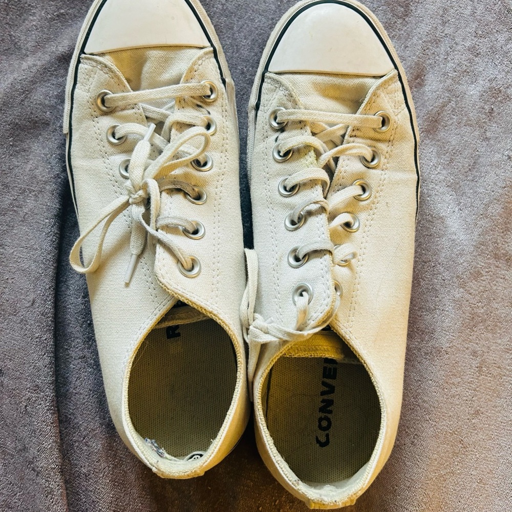 Converse Cream Canvas Sneakers
